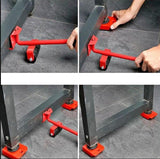 Furniture Lifter Mover Tool Set – Heavy-Duty Furniture Moving Rollers & Lifting Lever for Easy Home Appliance Transport
