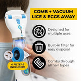 LICETEC V-COMB Electric Head Lice Remover | Chemical-Free Treatment | Vacuum & Comb System to Remove Lice and Nits for Adults & Children