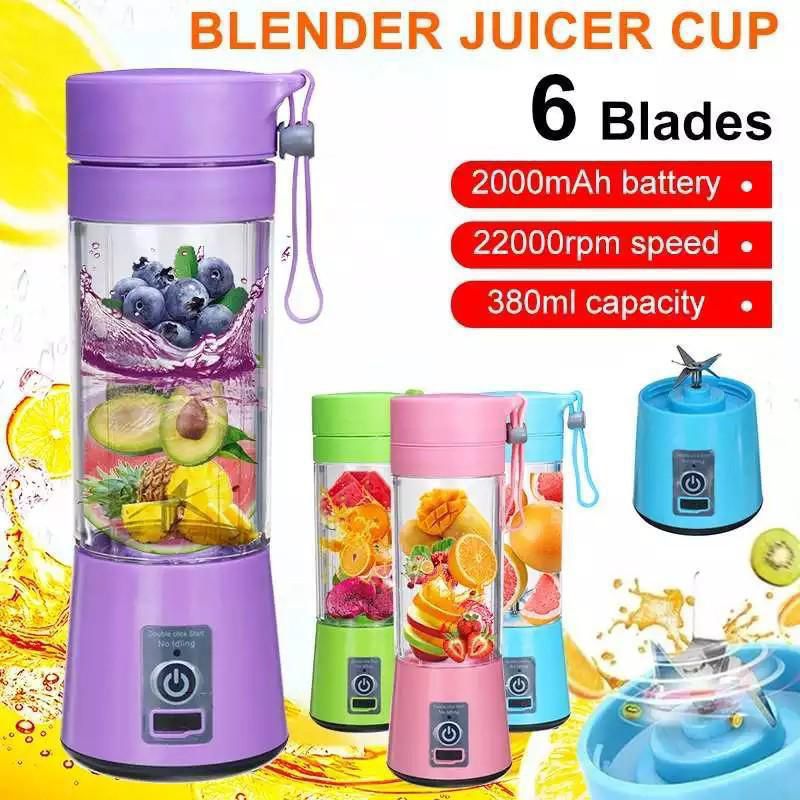 Rechargeable Portable Mini Juicer Blender – or Juicing Cup6 Blades, 380ml Outdo