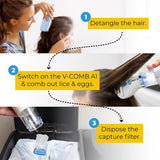 LICETEC V-COMB Electric Head Lice Remover | Chemical-Free Treatment | Vacuum & Comb System to Remove Lice and Nits for Adults & Children