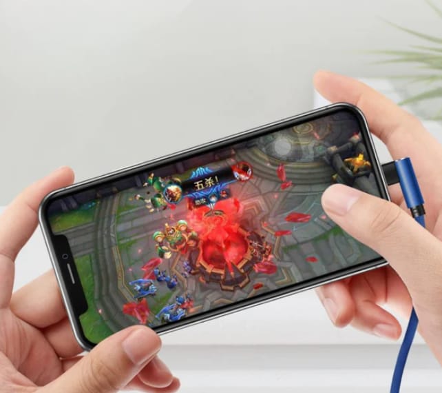 Elbow Data Charging Cable For iPhone – Durable Right Angle Lightning Cable For Fast Charging And Data Transfer Compatible With All iPhone Models